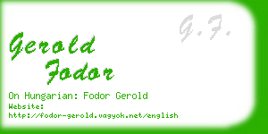gerold fodor business card